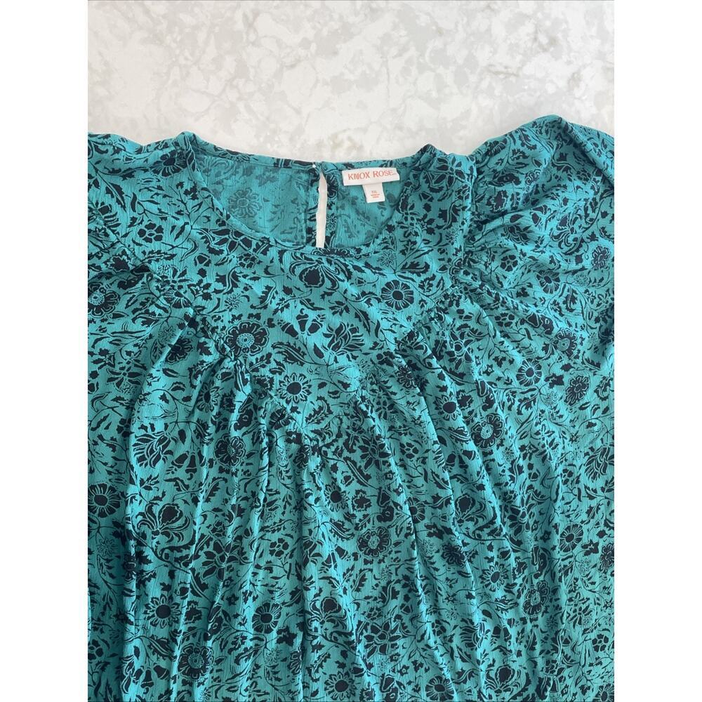 Knox Rose Women's Boho Dark Floral Blouse Sz XXL DK Green Long Sleeve Whimsigoth - Picture 12 of 15